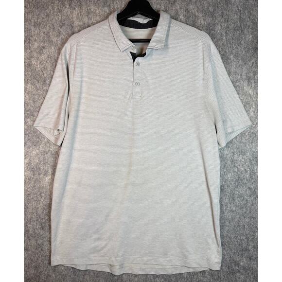 lululemon athletica Other - Lululemon Mens Gray Striped XL Performance Polo Stretch Comfort Golf Preppy